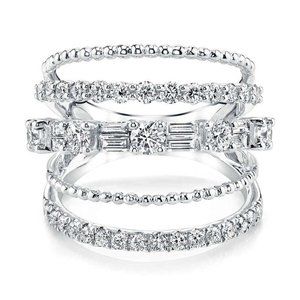 💕  Latest Design 925 Silver Plated White CZ Wedding Ring, FB16FA1133
